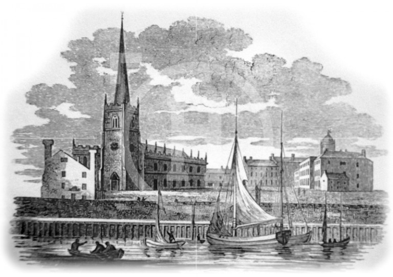 Waterfront and St Nicholas's Church, early 1800s